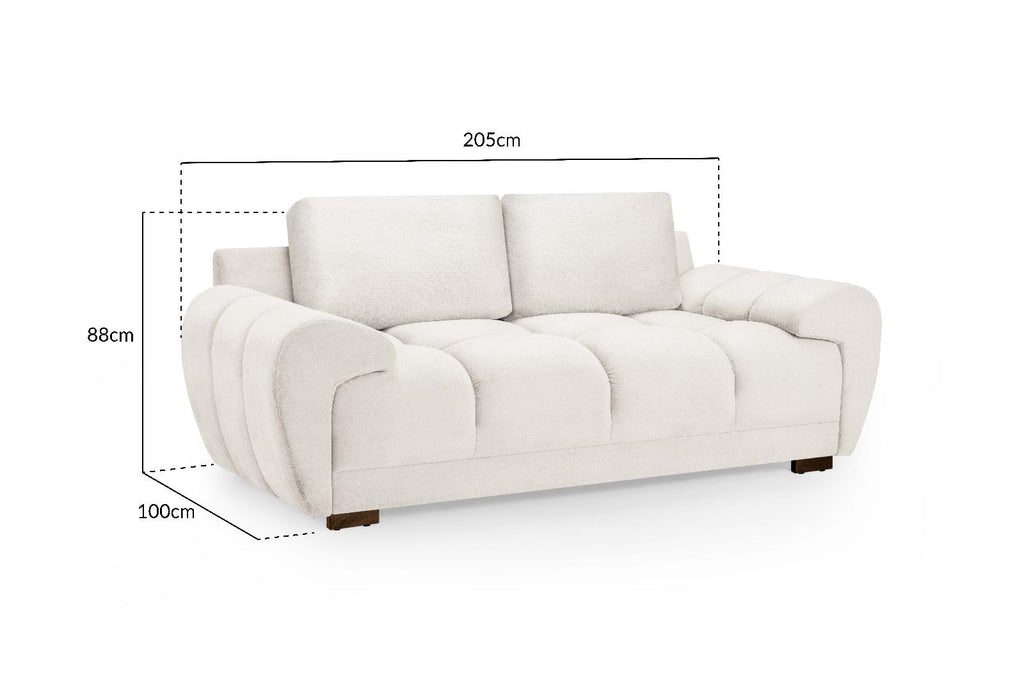 Azzuro Sofa Cream 3 Seater