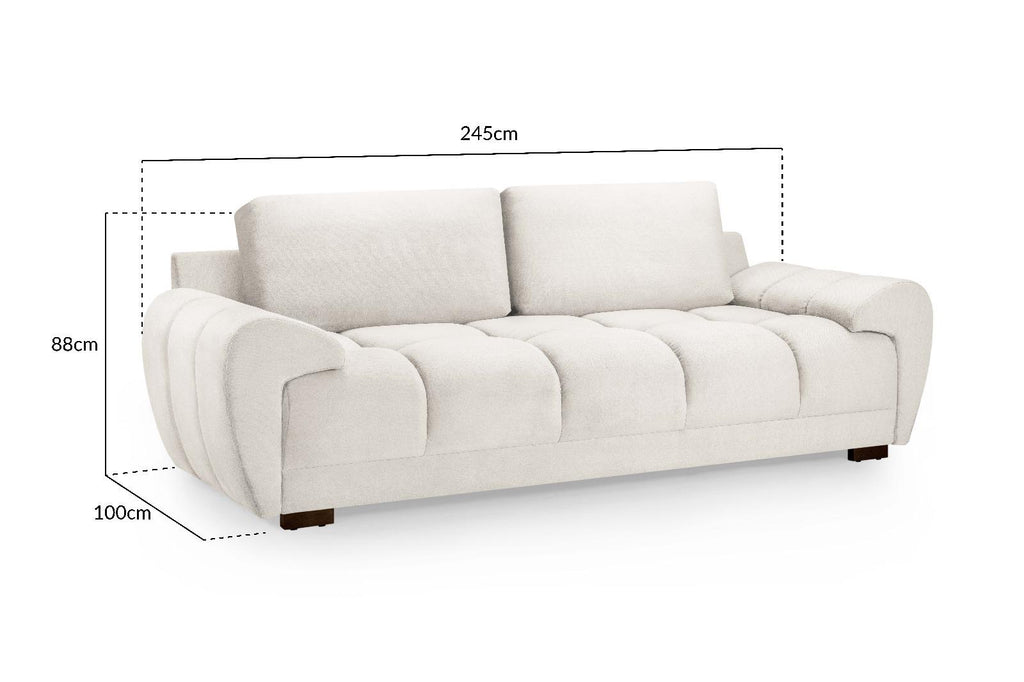 Azzuro Sofa Cream 3 Seater