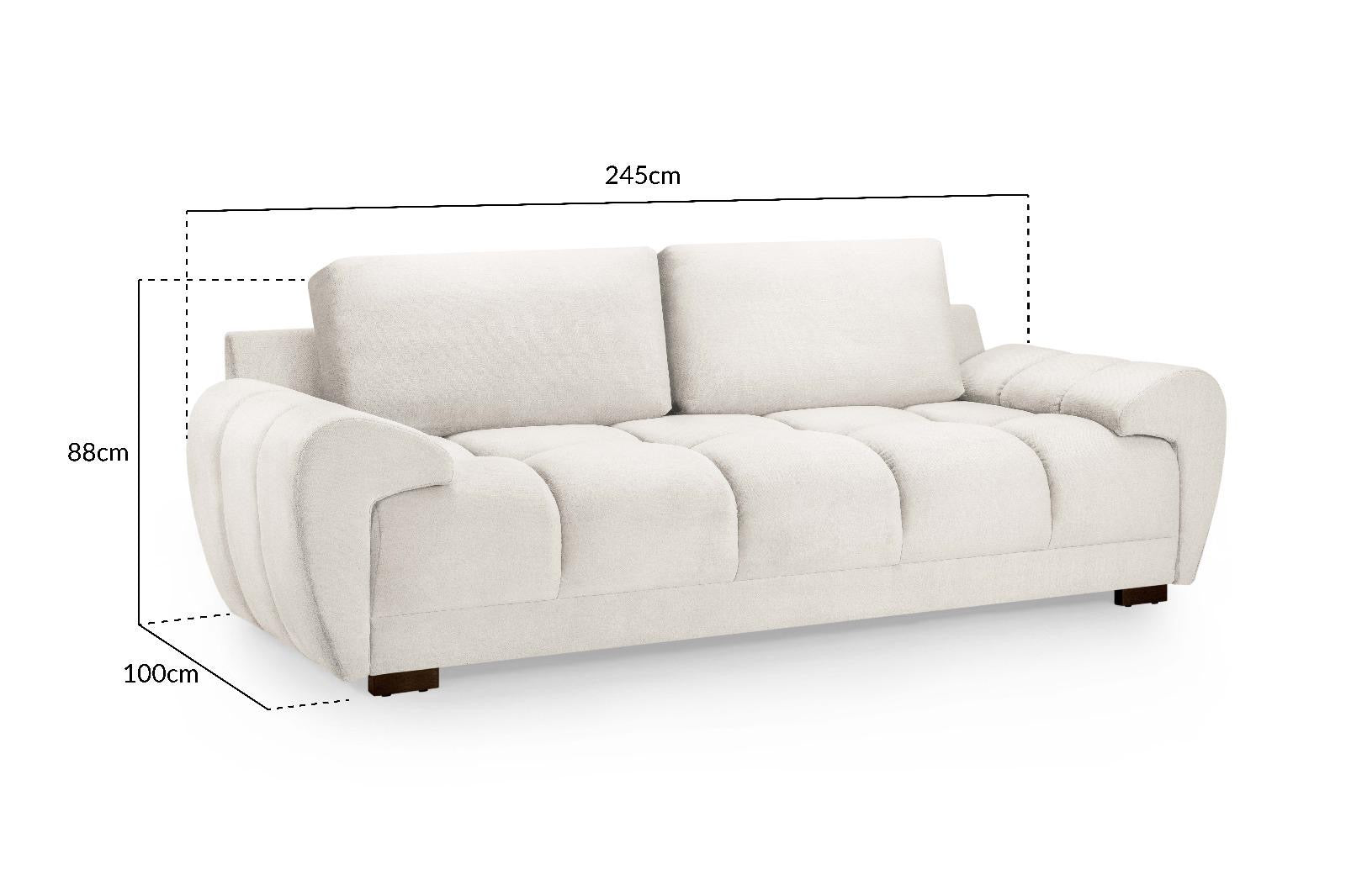 Azzuro Sofa Cream 3 Seater