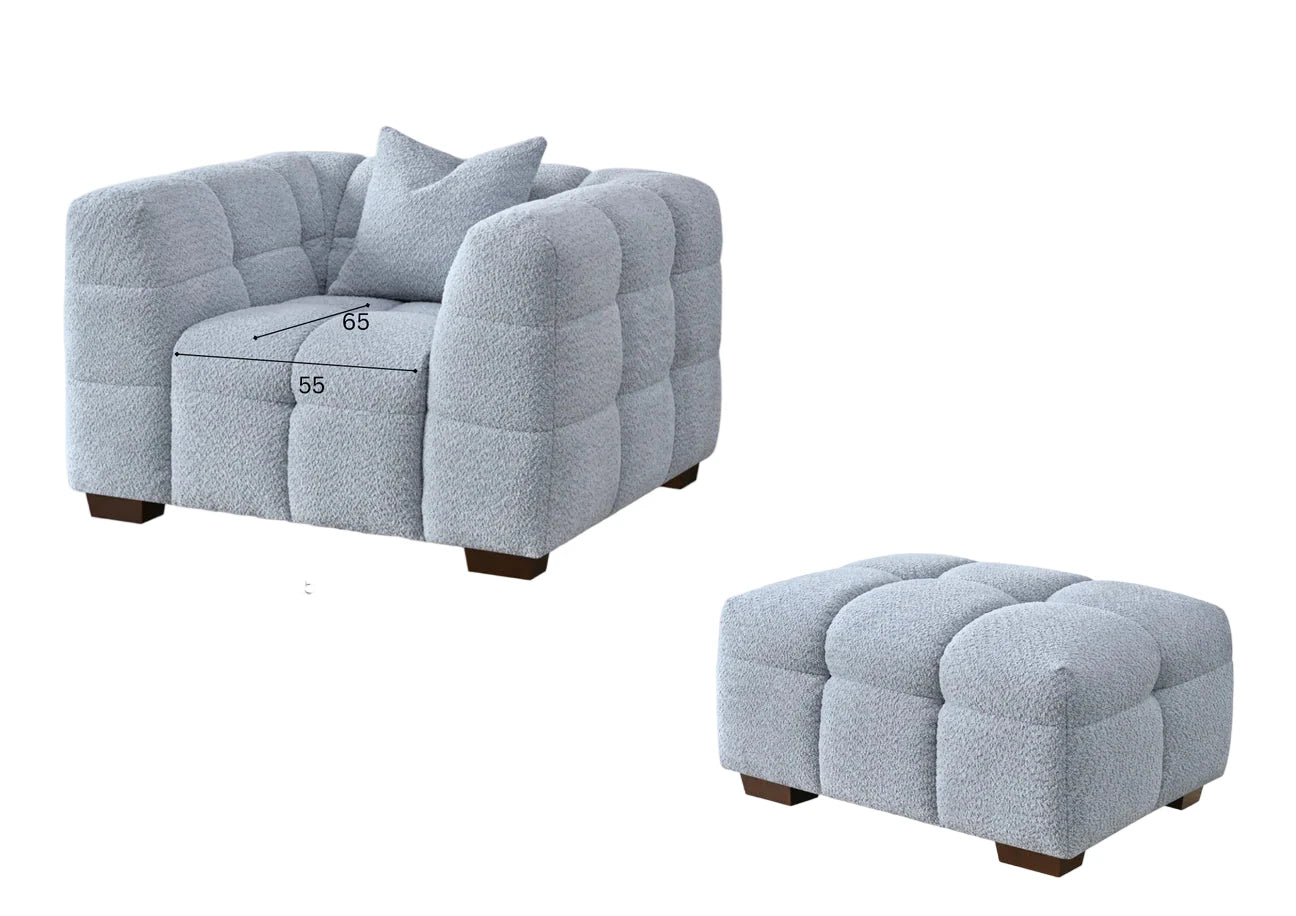 Tribeca Sofa Range in Pearl Boucle Fabric