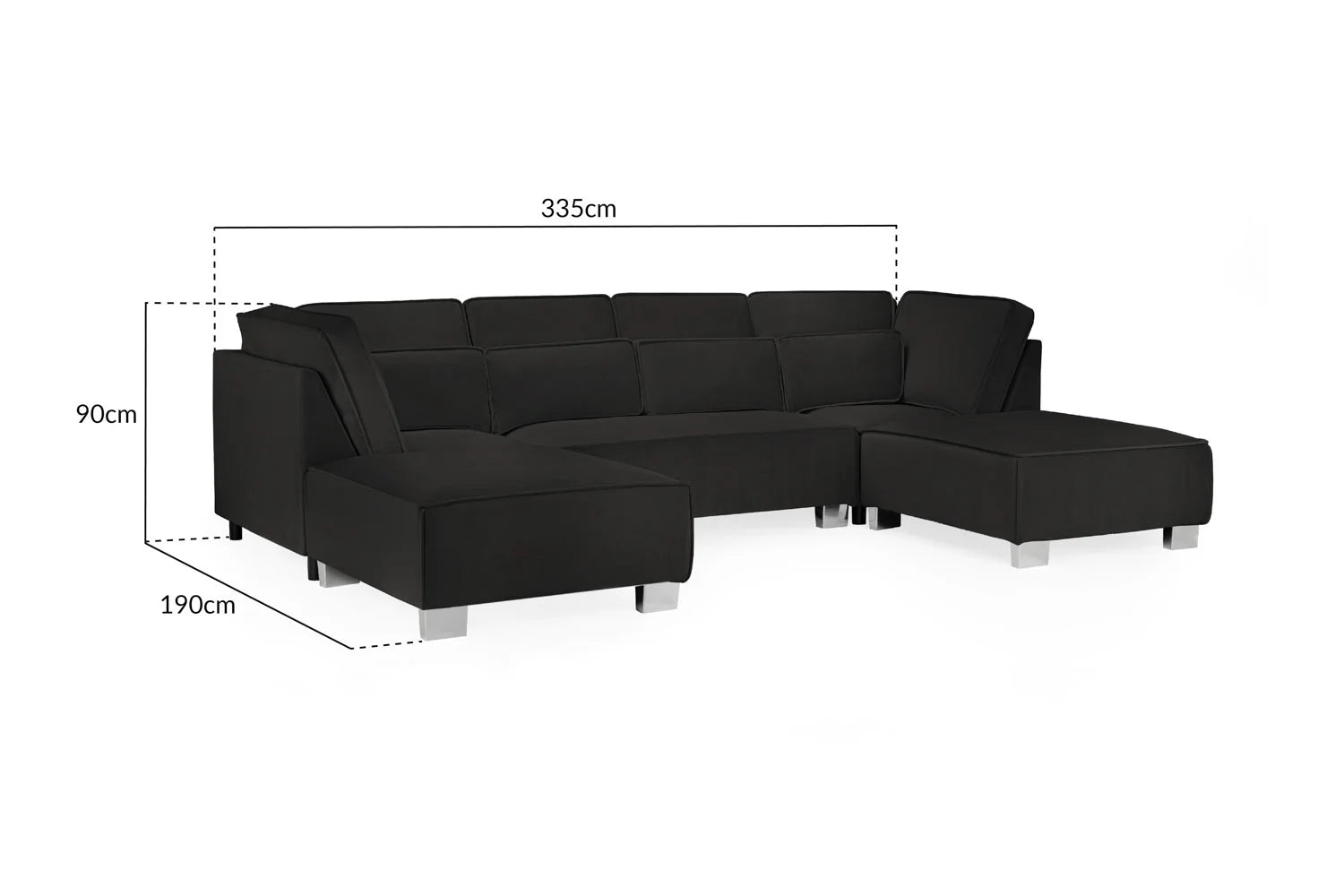 Sloane Sofa Black U Shape Corner