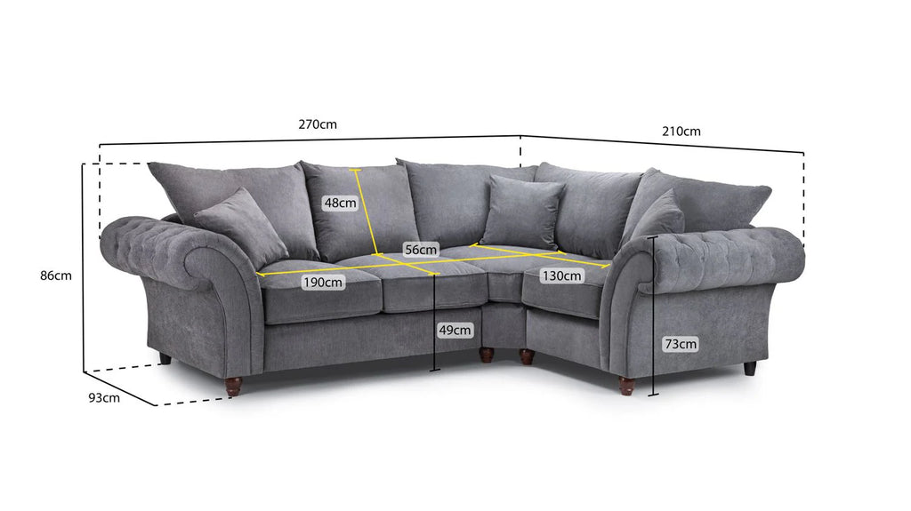 Windsor Fullback Sofa Stone Large Corner
