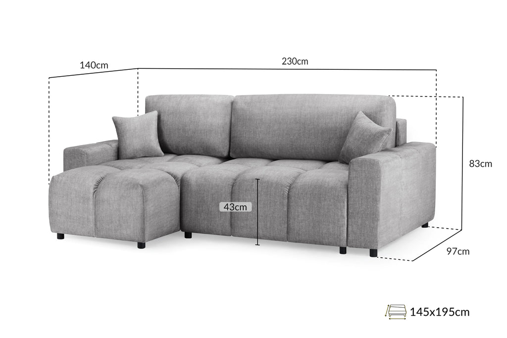Luki Sofabed Grey Universal Corner
