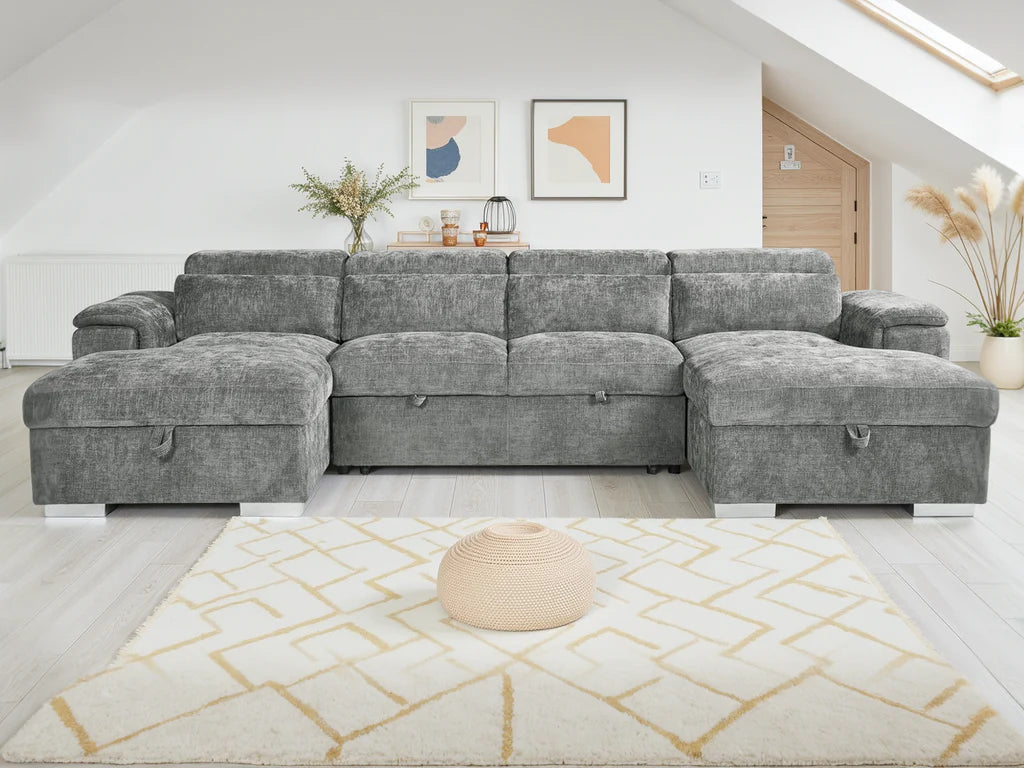 Alaya Sofabed Grey U Shape Corner