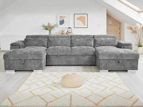 Alaya Sofabed Grey U Shape Corner