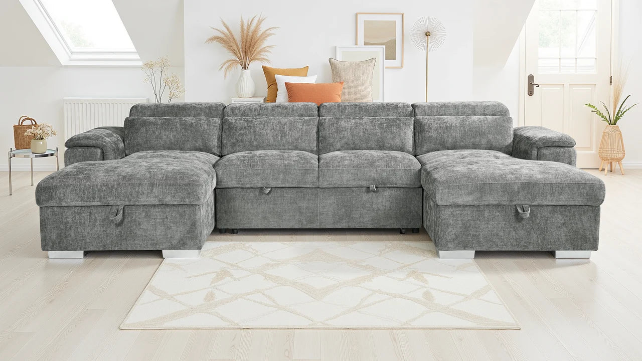 Alaya Sofabed Grey U Shape Corner