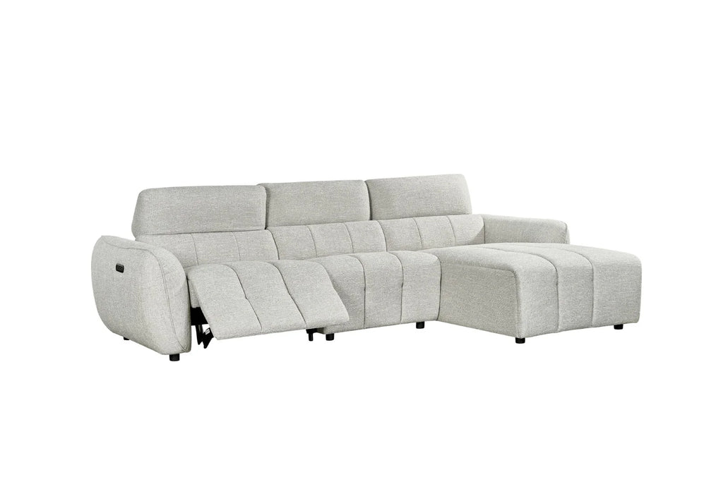 Turin Electric Recliner Sofa Silver Right Hand