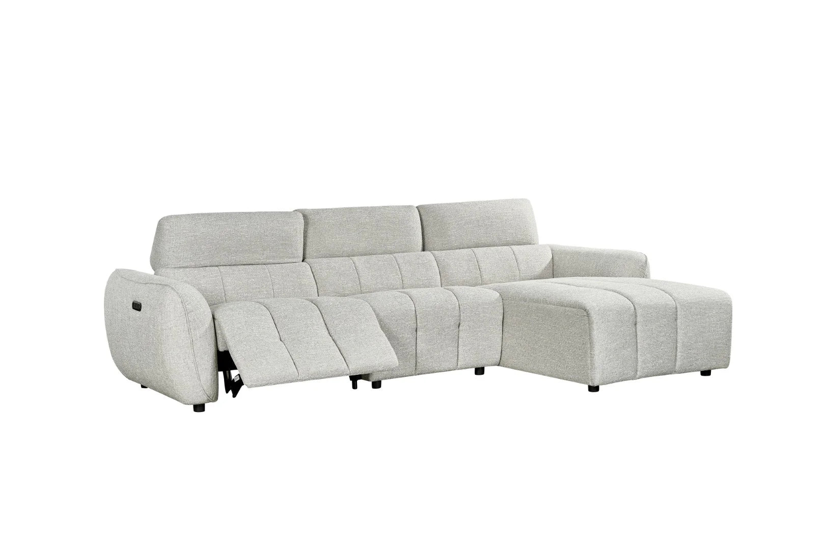 Turin Electric Recliner Sofa Silver Right Hand