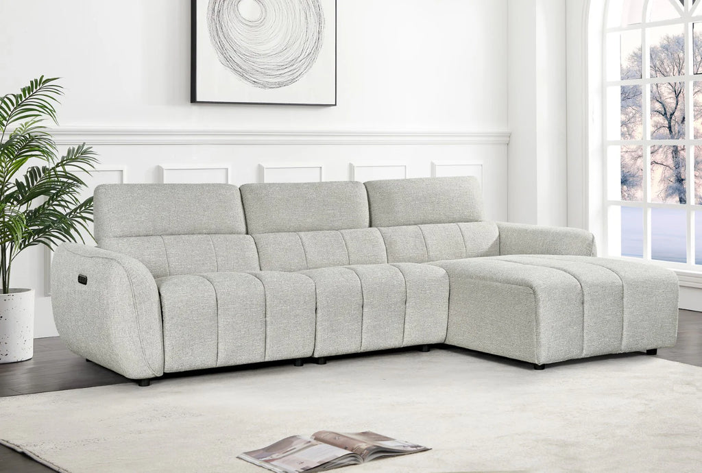 Turin Electric Recliner Sofa Silver Right Hand
