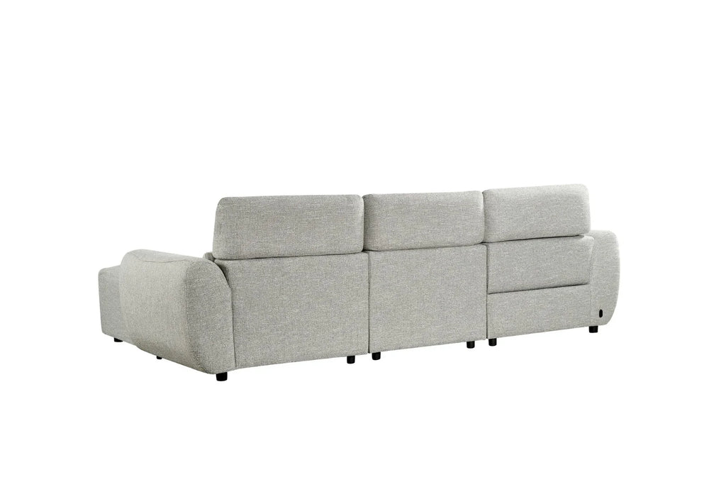 Turin Electric Recliner Sofa Silver Right Hand