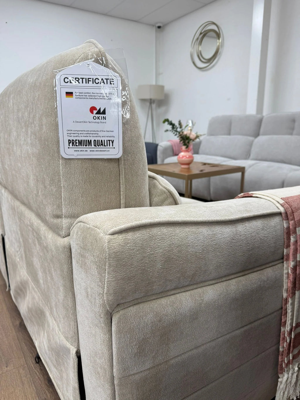 Soho Electric Recliner Sofa Beige 3 Seater