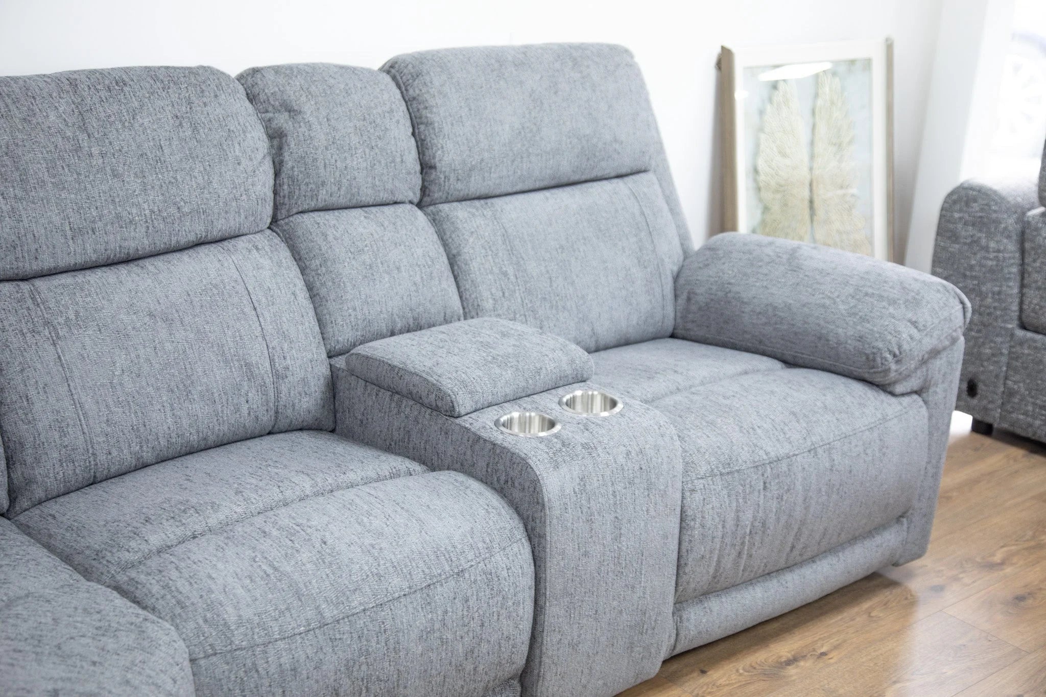 Owen Electric Recliner Sofa Grey Large Corner