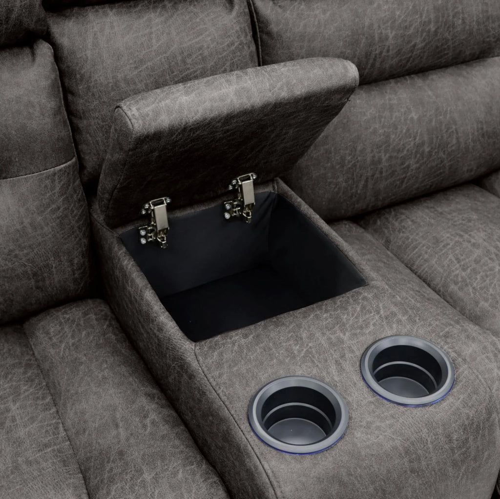 C-Love Tech Recliner Sofa Brown 3 Seater