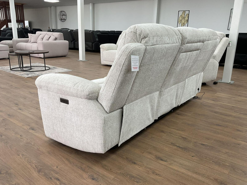 Owen Electric Recliner Beige 3 Seater