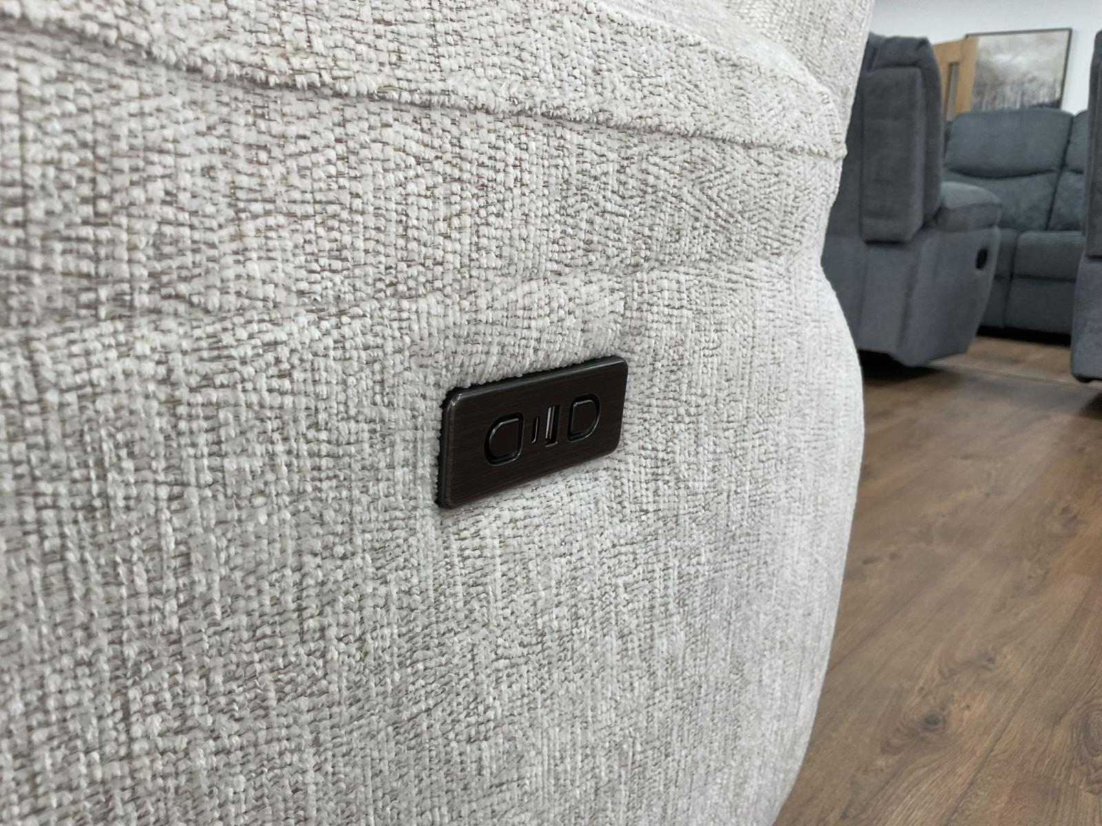 Owen Electric Recliner Beige 3 Seater