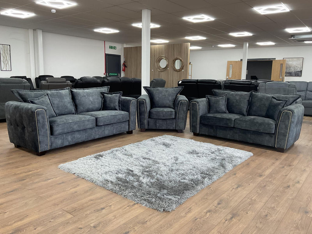 Serena Sofa Black 3 & 2 Seater