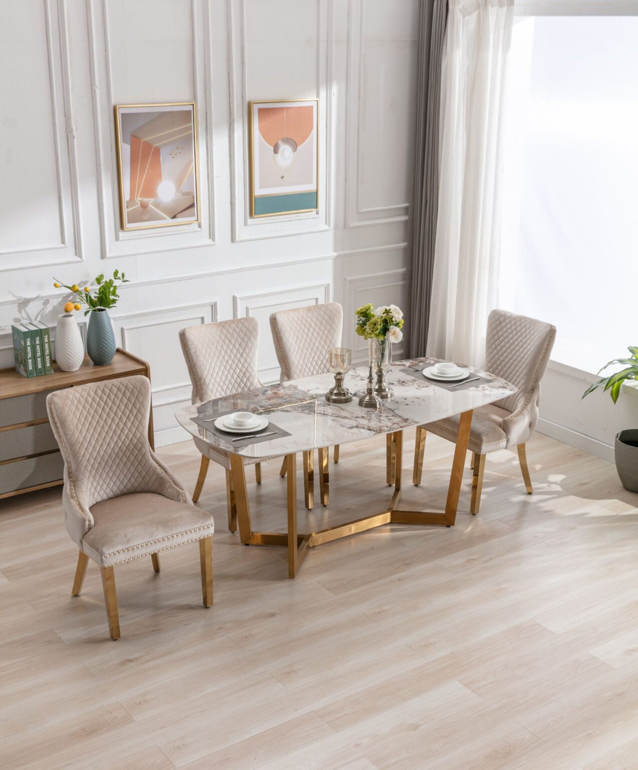 Sorrento Oval Ceramic Gold Table