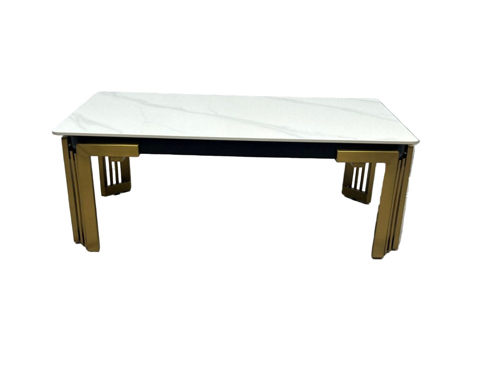 Sorrento Rectangle Ceramic Gold Coffee Table