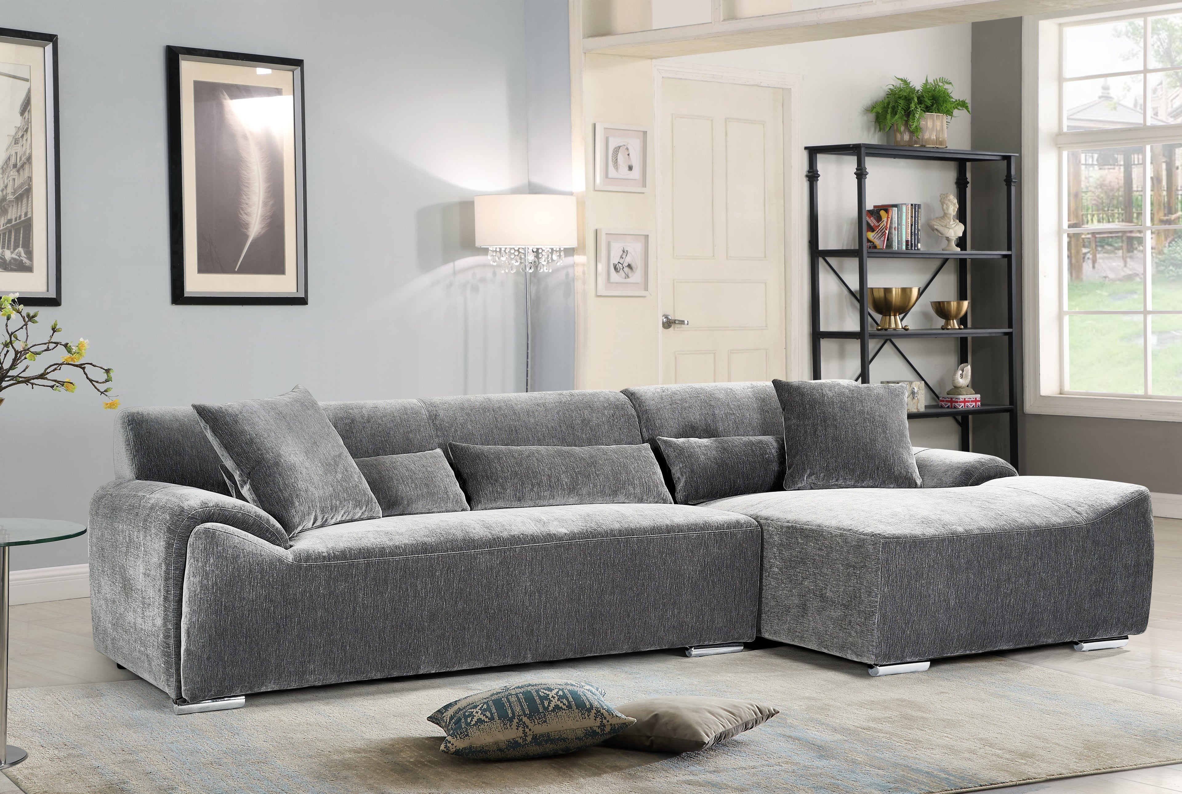 Modena Sofa Charcoal Right Hand