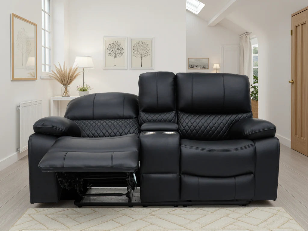 Orla Electric Recliner Sofa Black 2 Seater