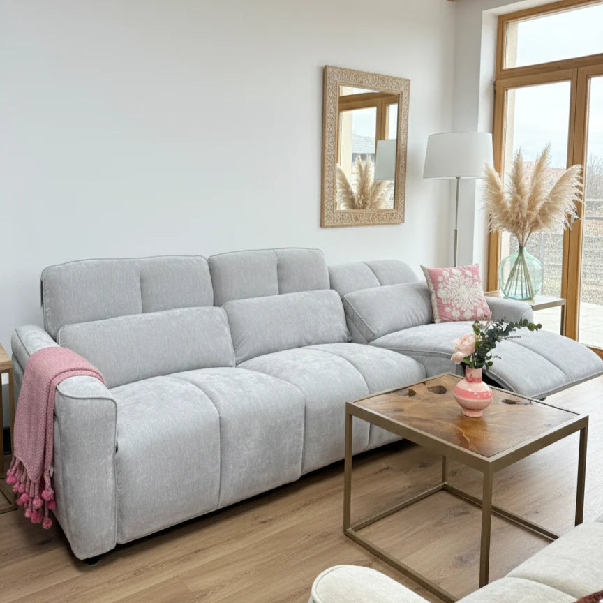 Soho Electric Recliner Sofa Grey 3 Seater