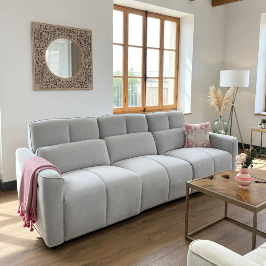 Soho Electric Recliner Sofa Grey 3 Seater