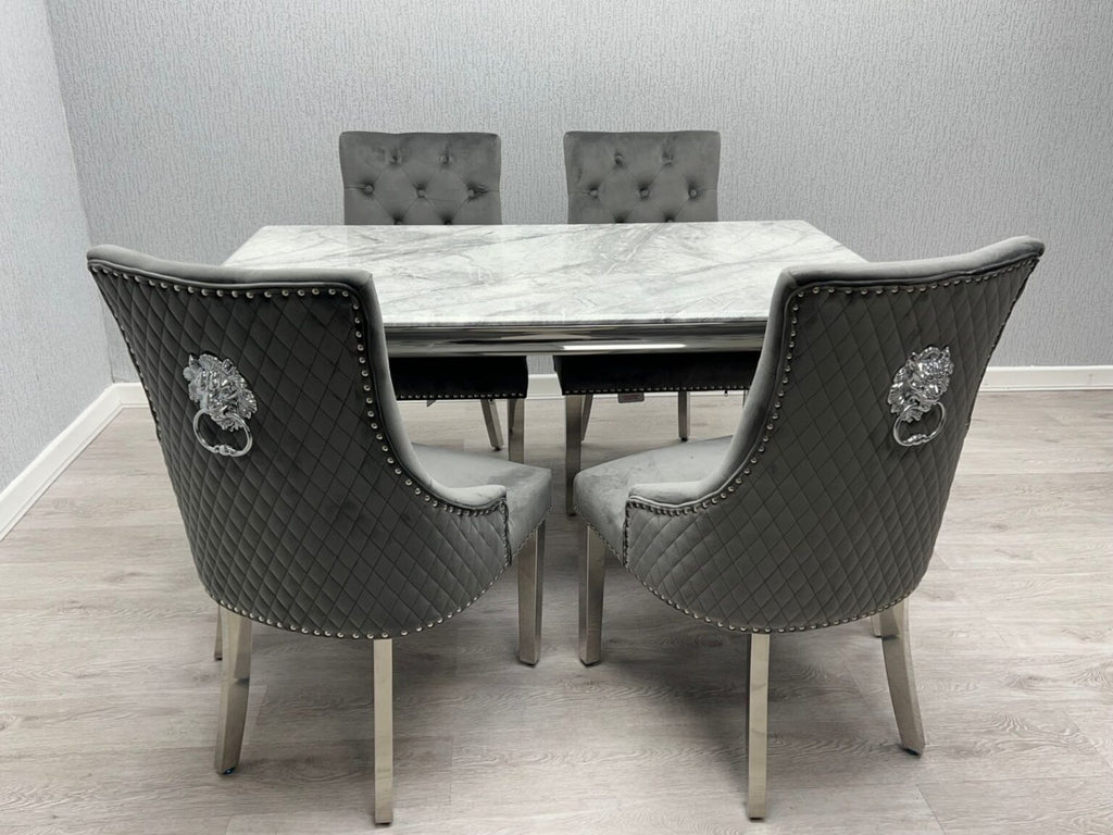 Sofia Grey & Silver Dining Table