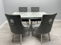 Sofia Grey & Silver Dining Table
