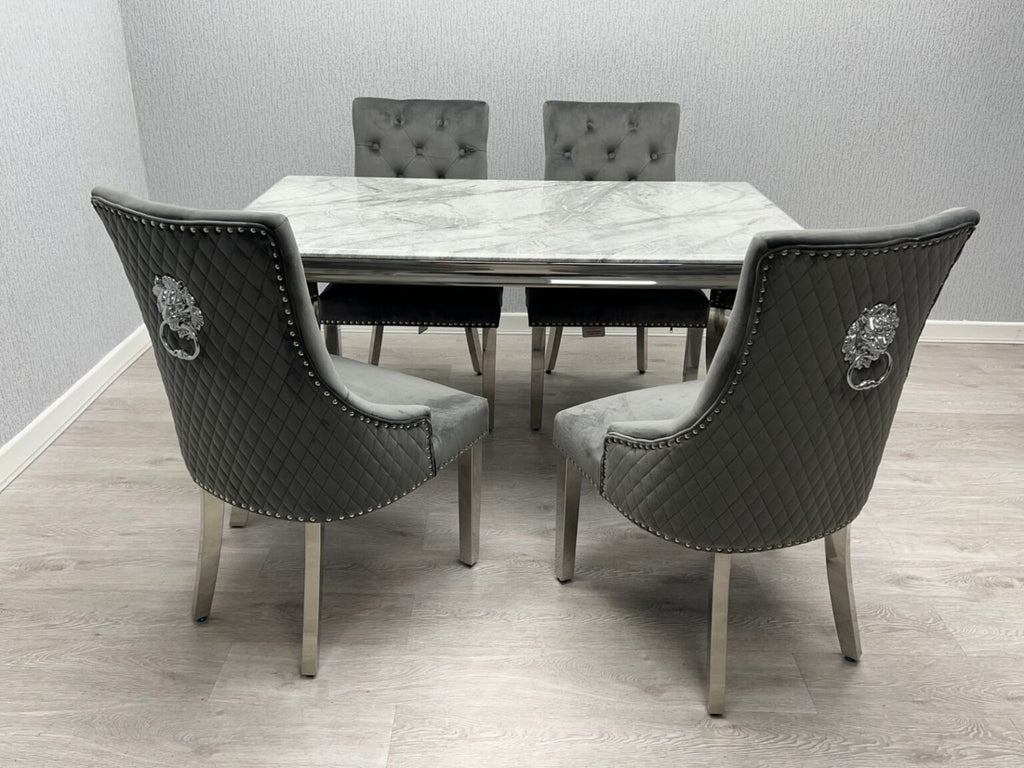 Sofia Grey & Silver Dining Table