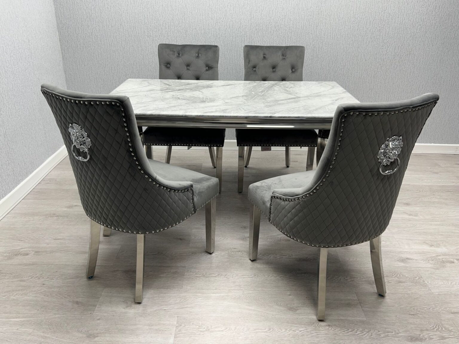 Sofia Grey & Silver Dining Table