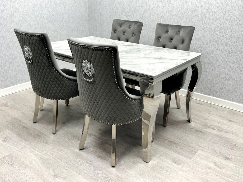 Sofia Grey & Silver Dining Table