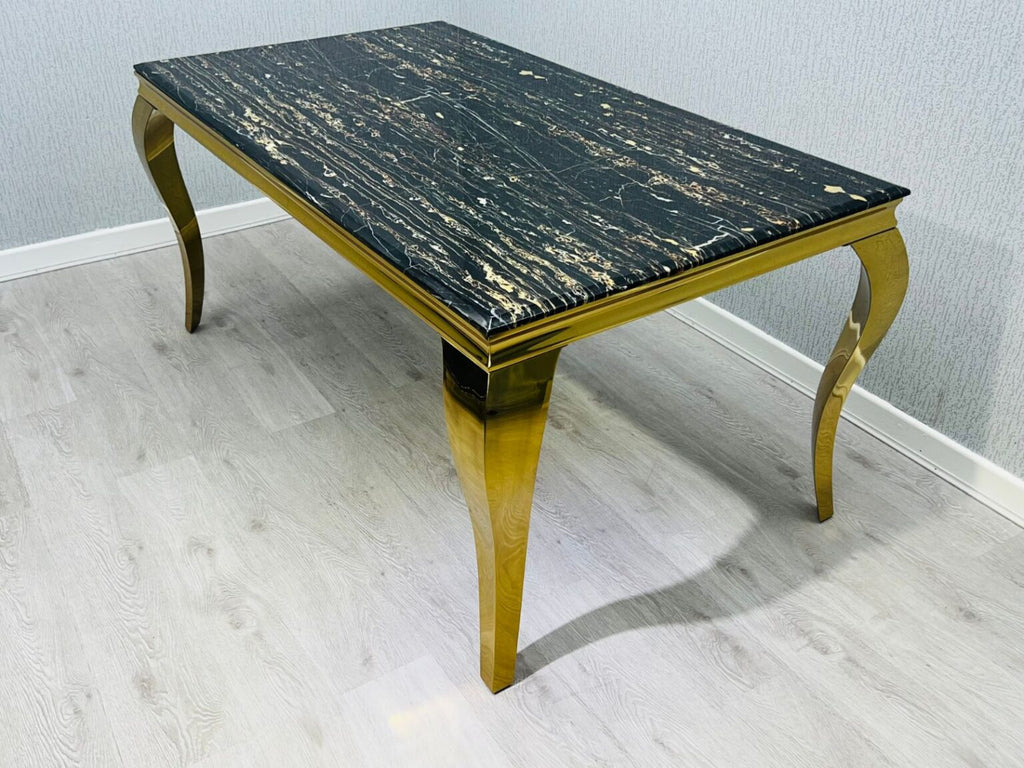 Sofia Black & Gold Dining Table All Sizes