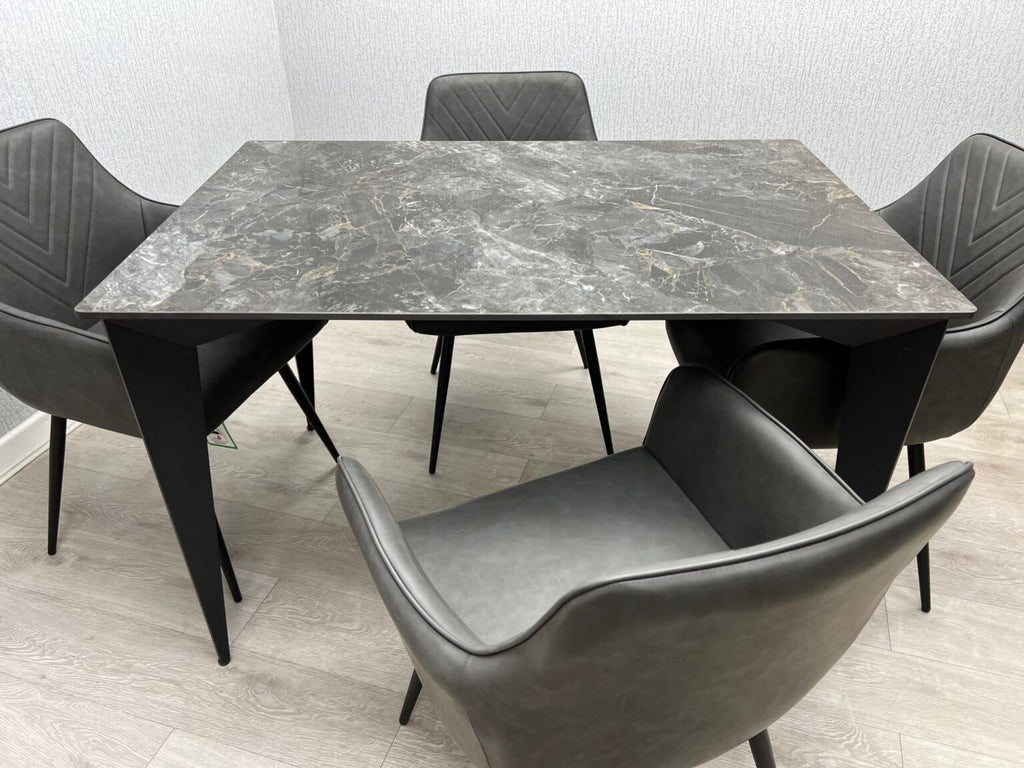 Miami 120cm Black & Gold Ceramic Table Only