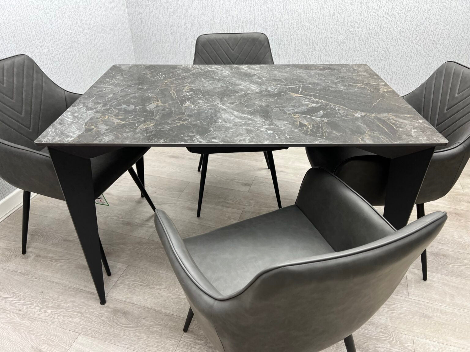 Miami 120cm Black & Gold Ceramic Table Only