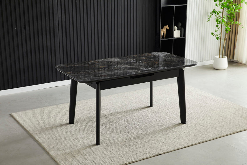 Arizona Extending Black Gold Ceramic Table