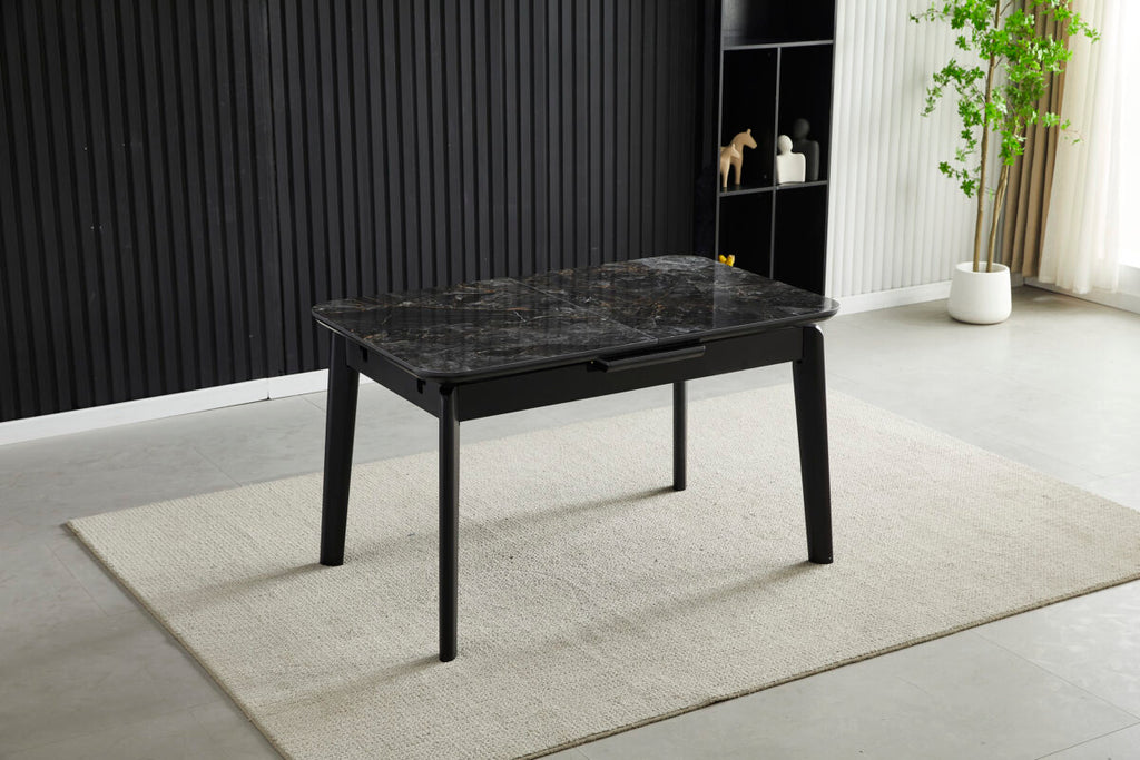 Arizona Extending Black Gold Ceramic Table