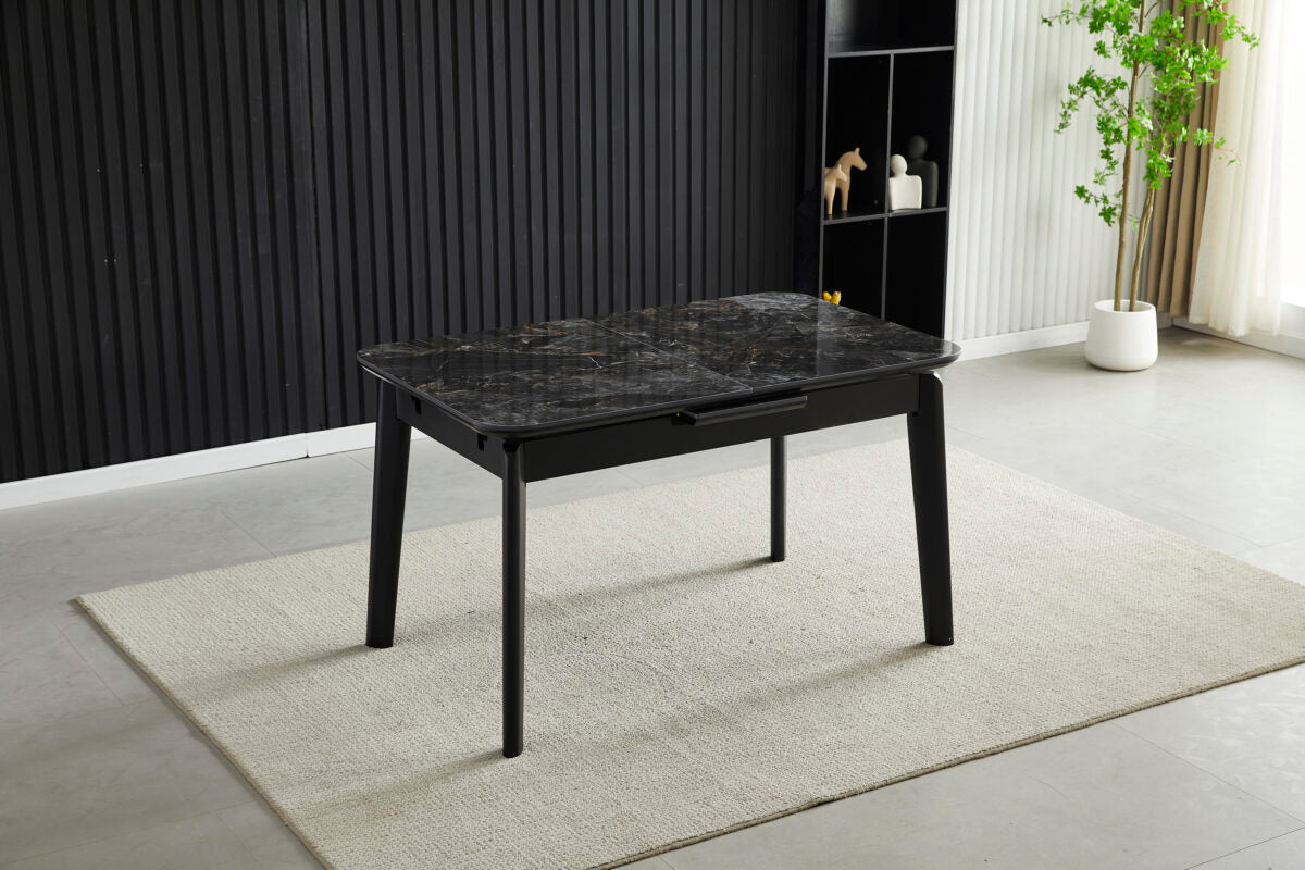 Arizona Extending Black Gold Ceramic Table