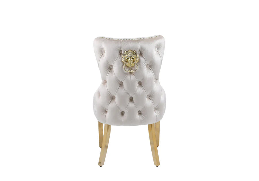 Victoria Cream & Gold Ring Knocker Chair