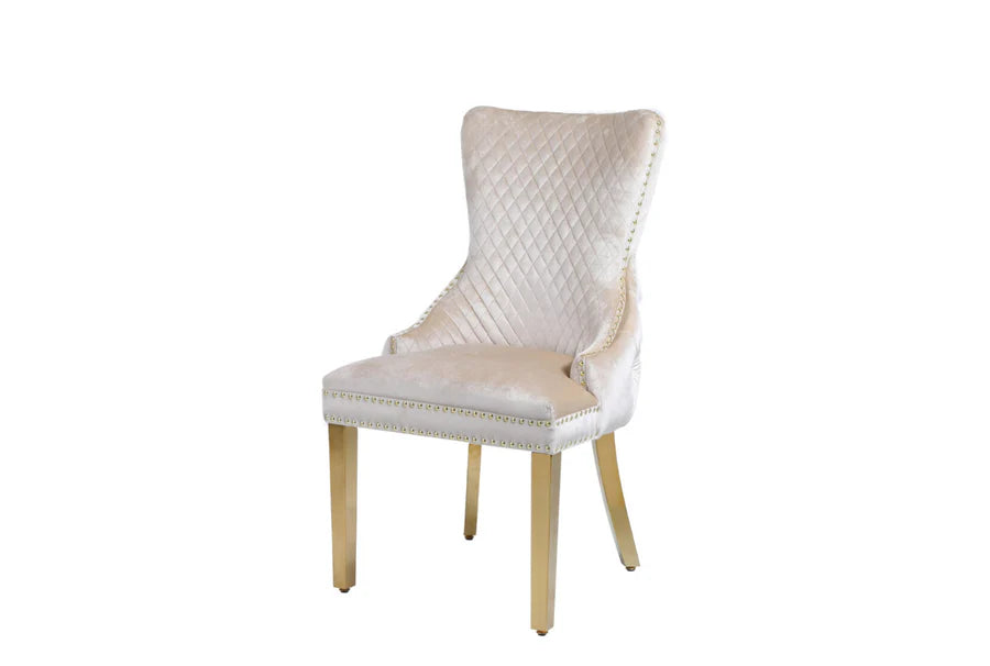 Victoria Cream & Gold Ring Knocker Chair
